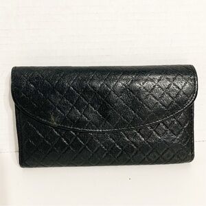 Unbranded Black Supple Leather Wallet Snap Closure Diamond Pattern Fully Lined 🖤